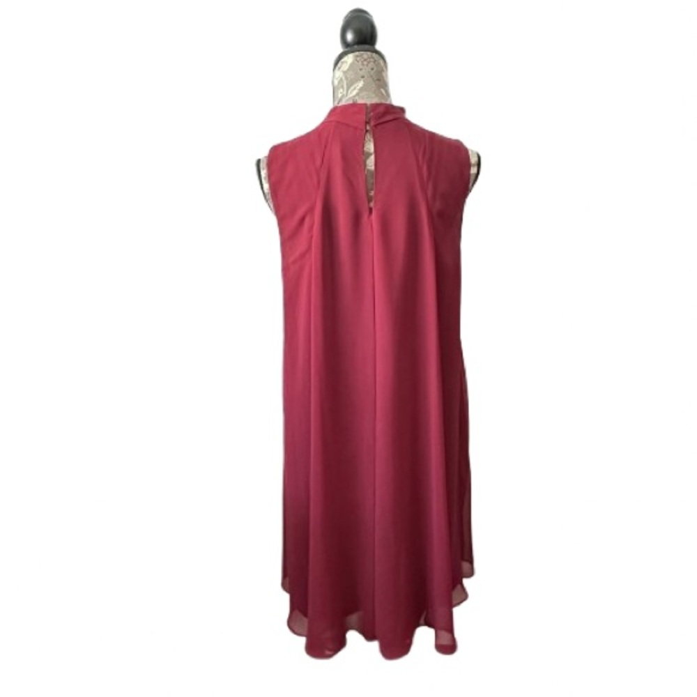 BCBGeneration Women's L Red Wine Sleeveless Mock Neck Mini Relaxed Fit Dress - Picture 2 of 16